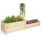 2-Tier Raised Garden Planter Natural Fir Wood with Trellis for Herbs and Vegetables